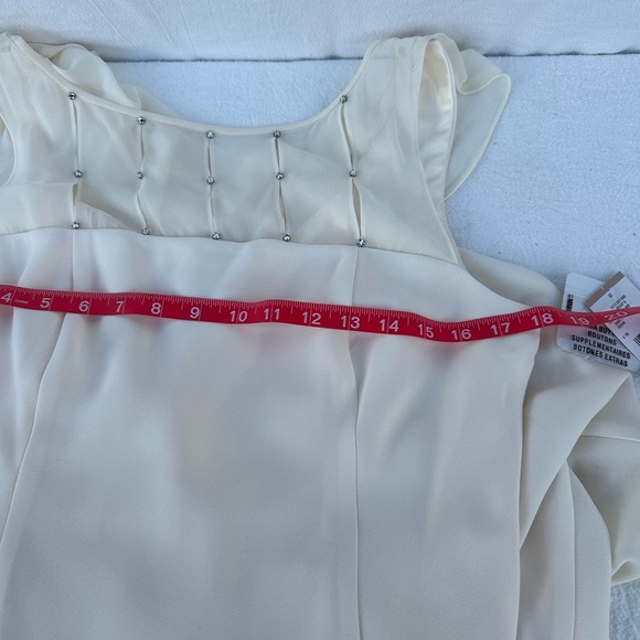 Evan PiconeElegant Cream Sleeveless Dress#A1 - Picture 9 of 10